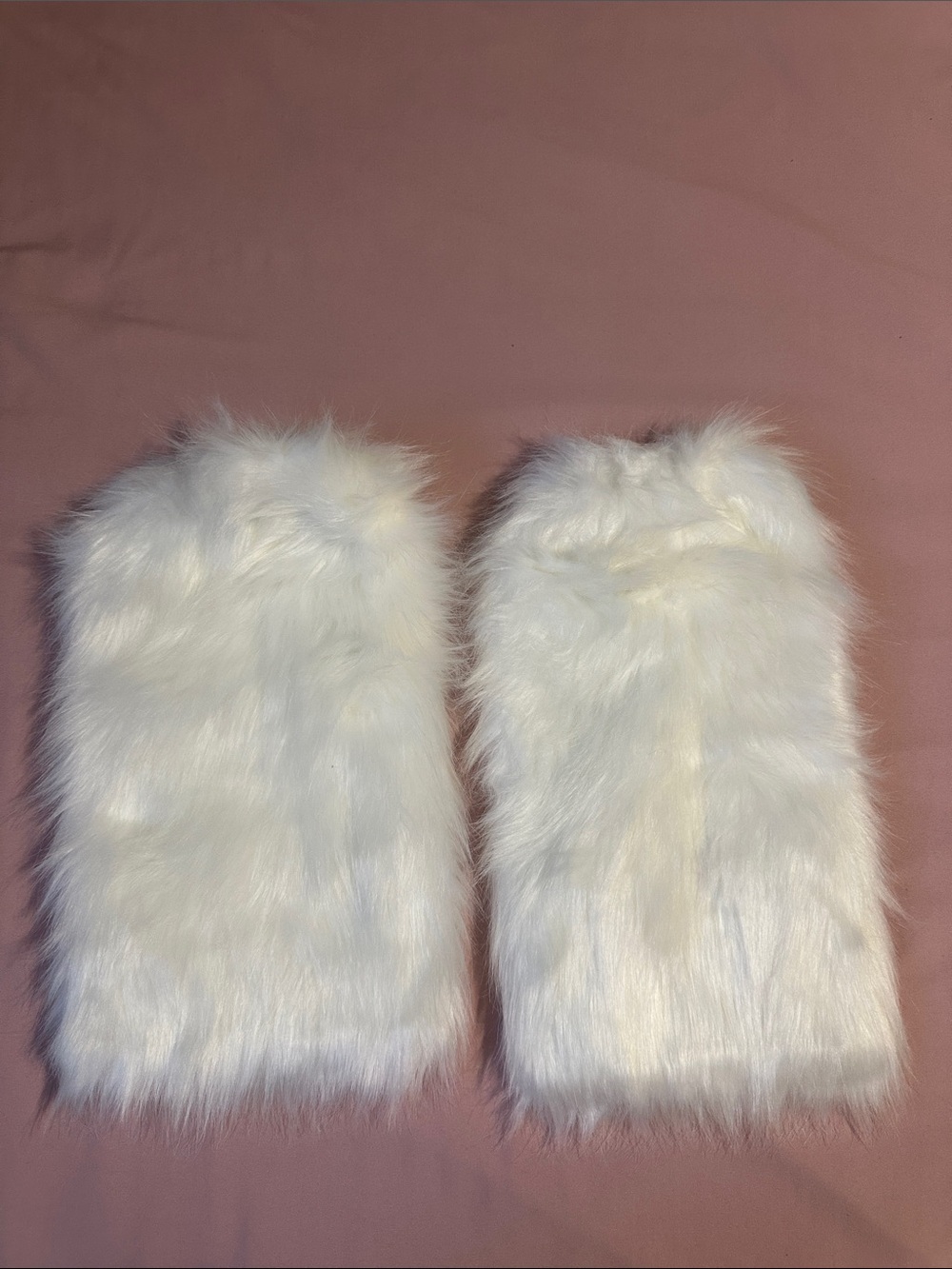 White Faux Fur Hand Warmers